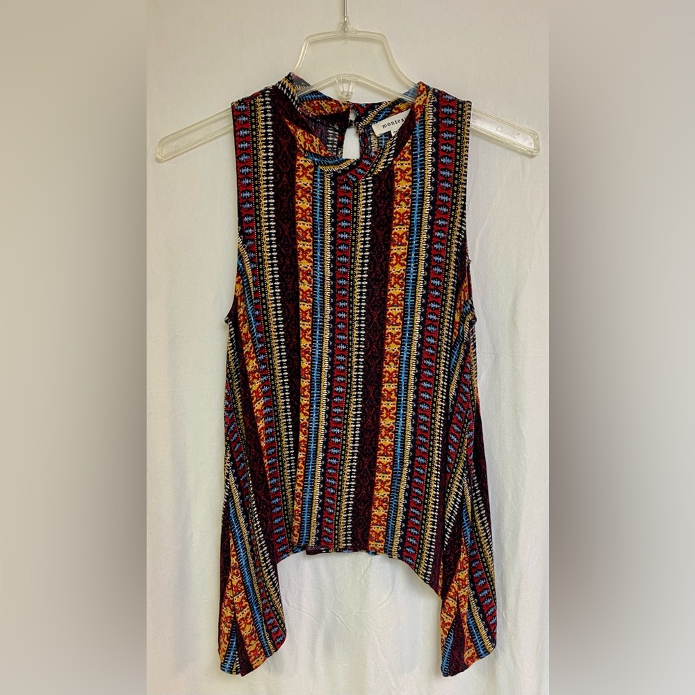 Monteau Patterned Flowy Tank Top